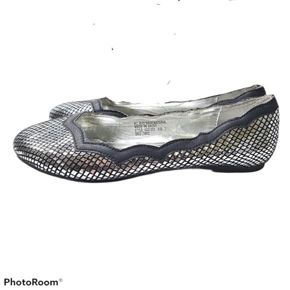 Kensie Girl Flats Balerina 31303 Black Silver 2 - Picture 2 of 9
